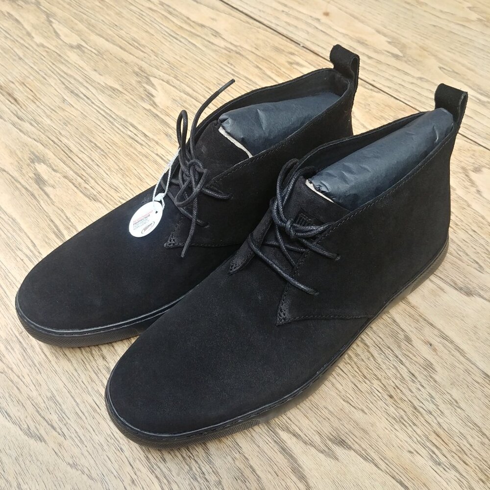 NEW IN BOX Fit Flop Men Size 11 Zackery Black Suede Chukka Boot - Picture 5 of 9